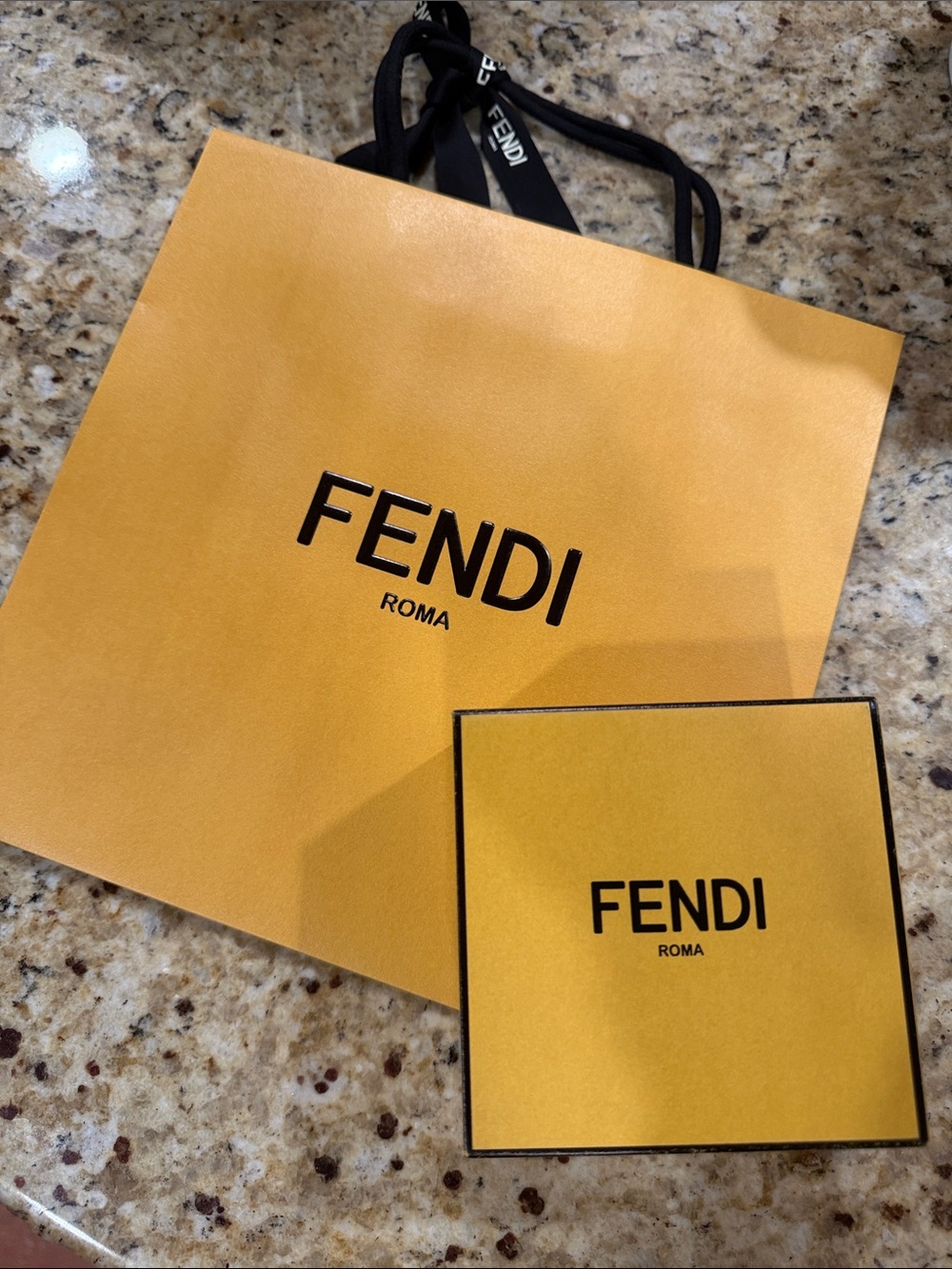 Fendi Roma Gift Bag & Box Set - Mustard Yellow